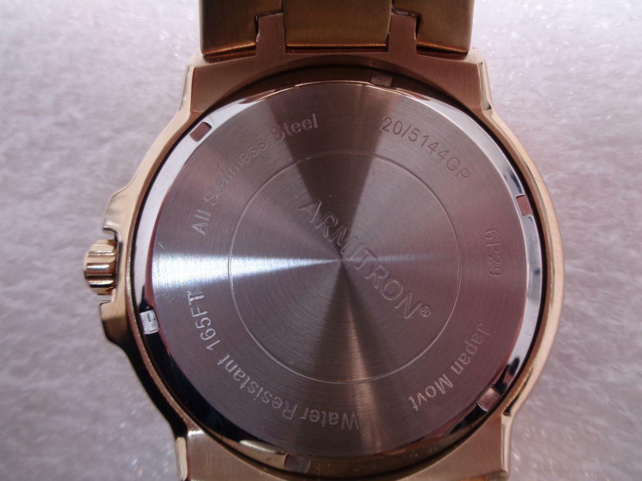 1 NEW ARMITRON ATLAS 45 GOLD/BLACK ANALOG WATCH WITH 3 SUBDIALS 20/5351BKGP SR