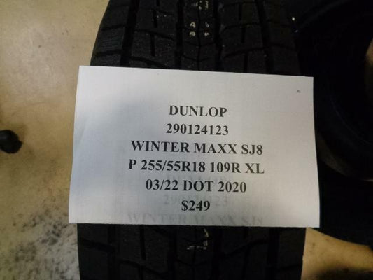1 New Tire DUNLOP Winter Maxx SJ8 255 55 18 109R XL 290124123