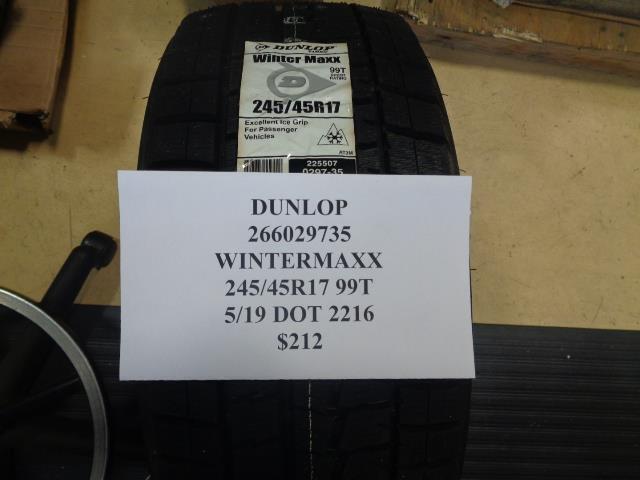 1 NOS DUNLOP WINTERMAXX 245 45 17 99T TIRE W LABEL 266029735 Q9