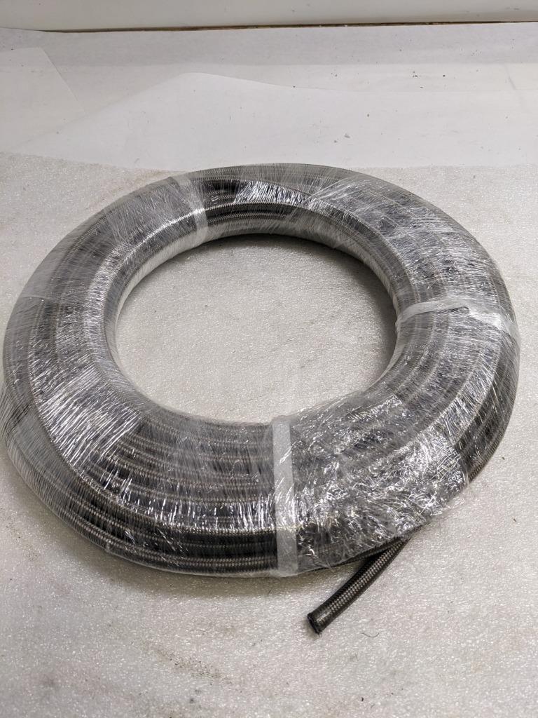 UNBRANDED BRAIDED 100' METAL HOSE 5/16" ID 7/16" OD W/ PLASTIC TUBING NEW R3T3