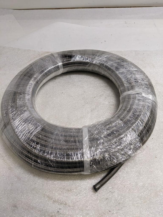 UNBRANDED BRAIDED 100' METAL HOSE 5/16" ID 7/16" OD W/ PLASTIC TUBING NEW R3T3