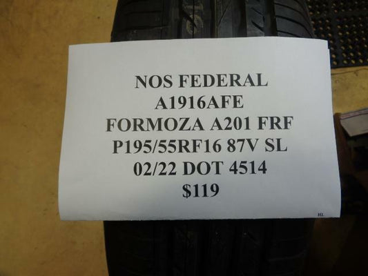 1 NOS Tire FEDERAL Formoza A201 FRF 195 55 16 97V SL A1916AFE