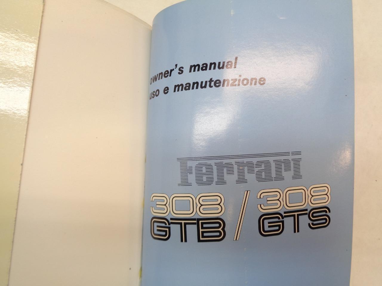 USED GENUINE Ferrari 1978 308 GTB/GTS Owners Manual Set R31 T1