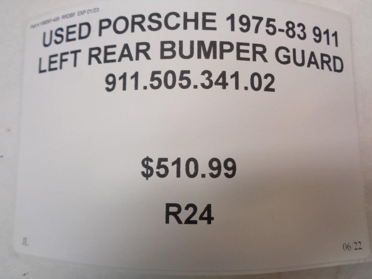 USED PORSCHE 1975-83 911 LEFT REAR BUMPER GUARD 911.505.341.02 R24