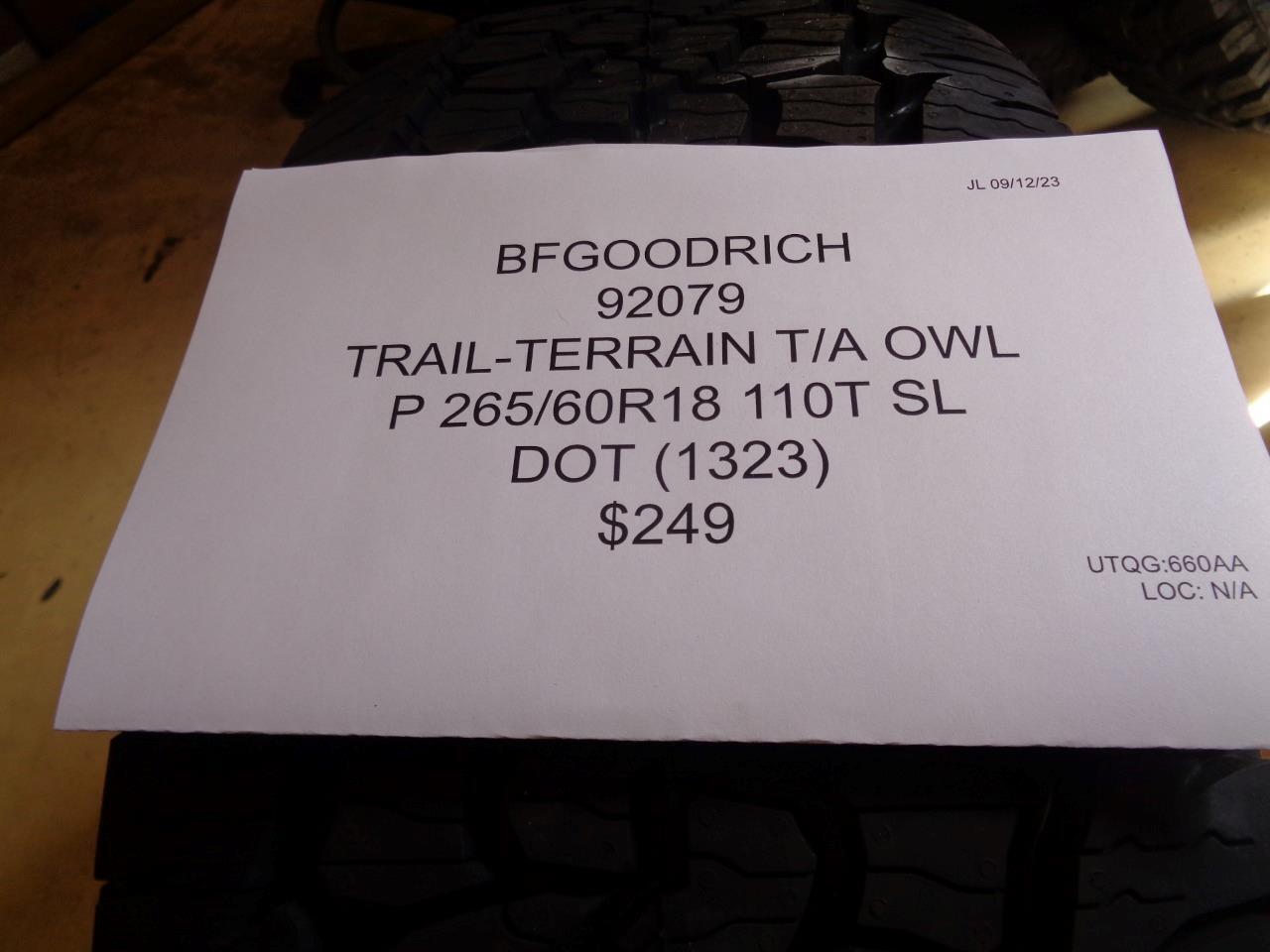 2 BFGOODRICH TRAIL TERRAIN TA OWL P 265 60 18 110T ALL TERRAIN TIRES 92079 CQ1