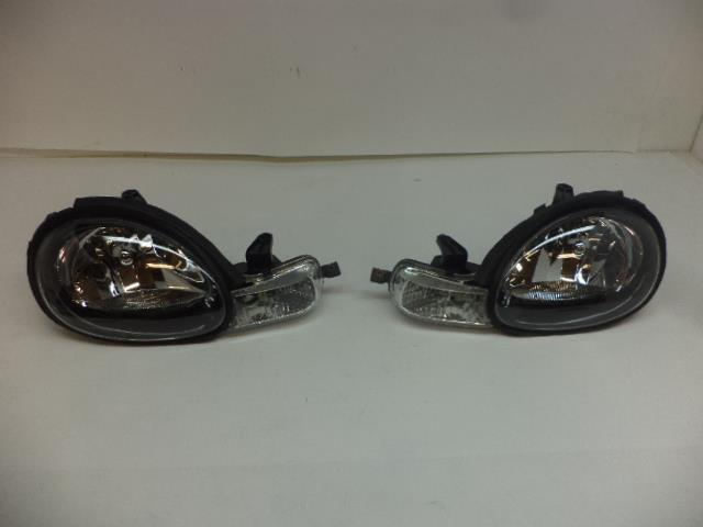 00-02 Dodge Neon Euro Style Crystal Headlights + Bumper Lens - Black H5LP