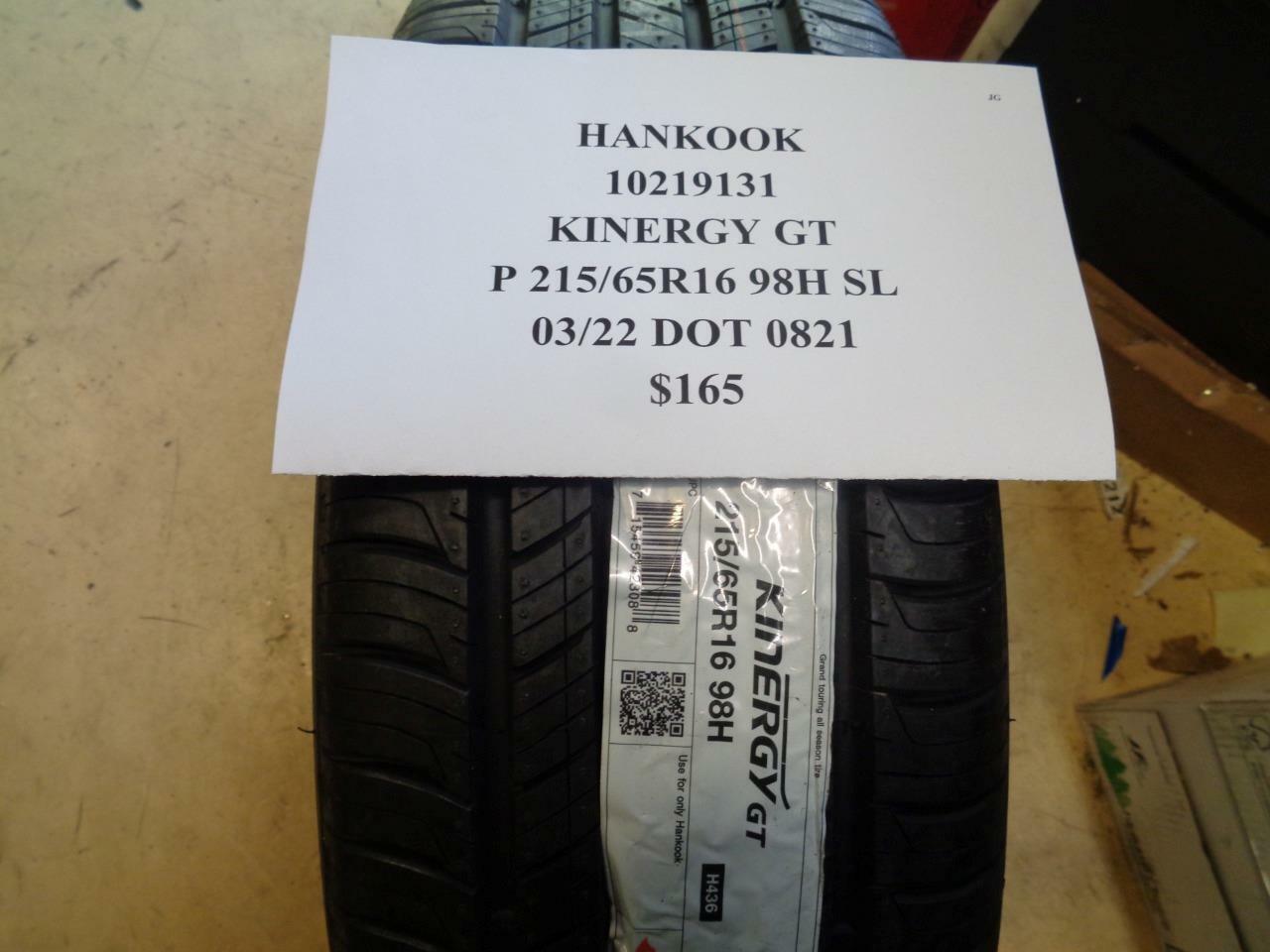 1 NEW TIRE HANKOOK KINERGY GT P 215 65 16 98H SL 1021931
