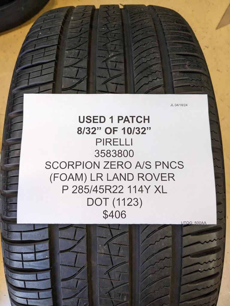 USED PIRELLI SCORPION ZERO A/S PNCS FOAM LR P 285 45 22 114Y XL TIRE 3583800 CQ2