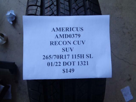 1 New Tire AMERICUS Recon CUV SUV 265 70 17 115H SL AMD0379 SU7