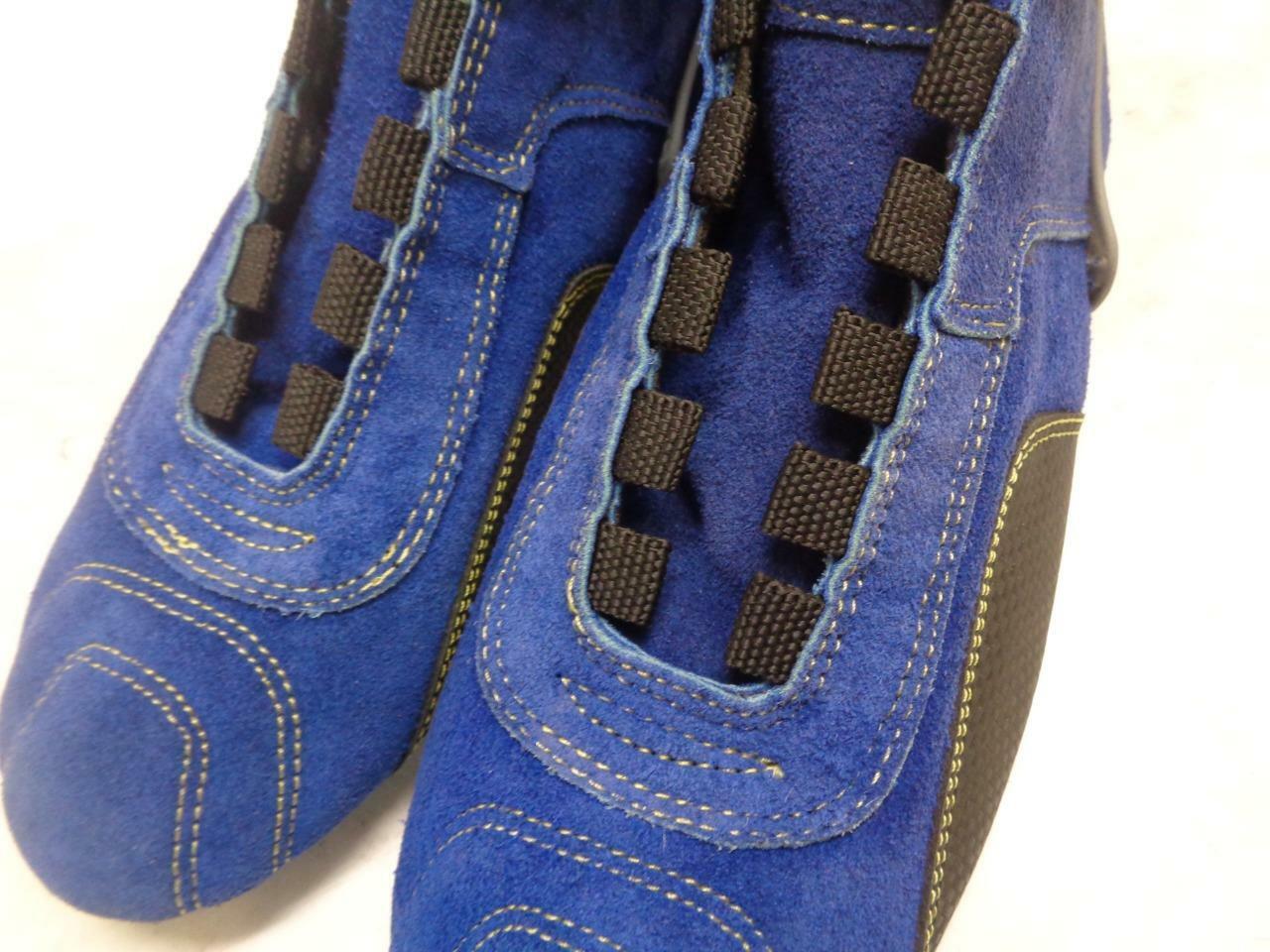 1 PAIR NEW MOTOR QUALITY RACING SHOES ROYAL BLUE SIZE 9-9.5(42) MISSING LACES SR