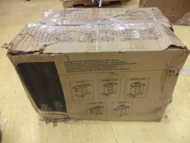 1 NEW RUBBERMAID BLACK MICROFIBER JANITOR CART FG9T7300BLA BSR