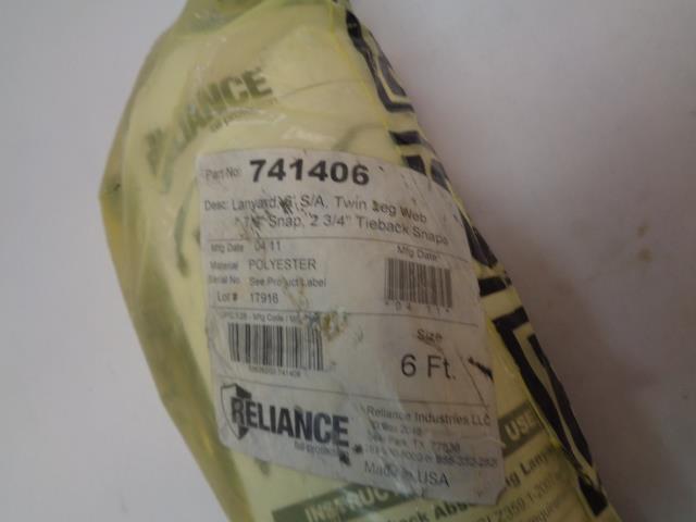 1 NEW OLD STOCK RELIANCE SKYLINE 6FT. LANYARD TWIN LEG WEB 741406 R18T1