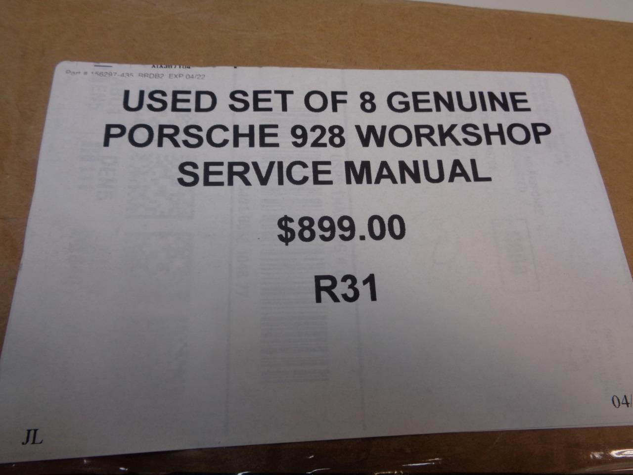 USED SET OF 8 GENUINE PORSCHE 928 WORKSHOP SERVICE MANUALS R32FLR