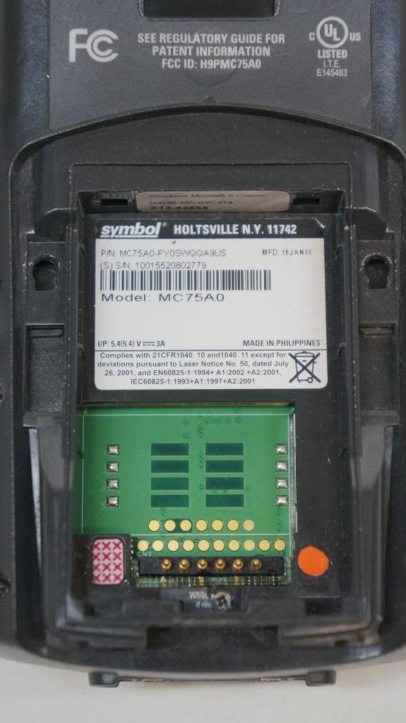 USED MOTOROLA MC75A0-PY0SWQQAUS WIRELESS LASER BARCODE SCANNER MC75A0R28