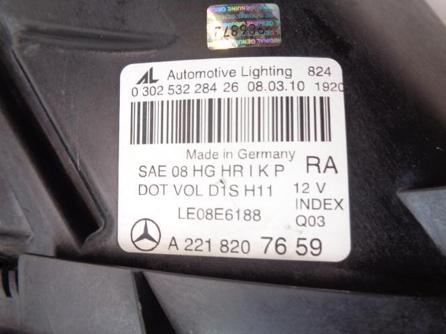 USED MERCEDES-BENZ S550 (W221) RIGHT HEADLIGHT ASSEMBLY GENUINE 221 820 7659 SR