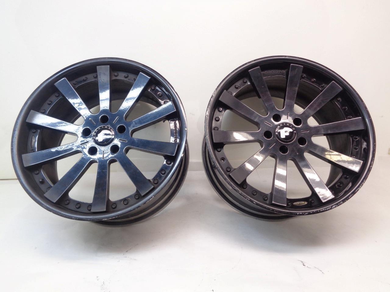 USED PAIR FORGIATO CONCAVO 20x10 5x120 ET42 BLACK 3 PIECE WHEELS WR