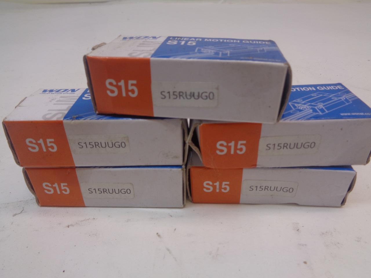 1 NEW WON S15 LINEAR MOTION GUIDE BLOCK S15RUUGO R15T1