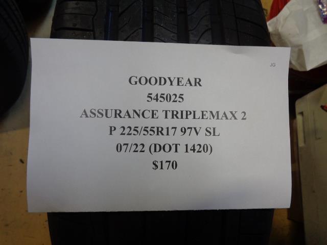 1 NEW TIRE GOODYEAR ASSURANCE TRIPLEMAX 2 225 55 17 97V SL 545025