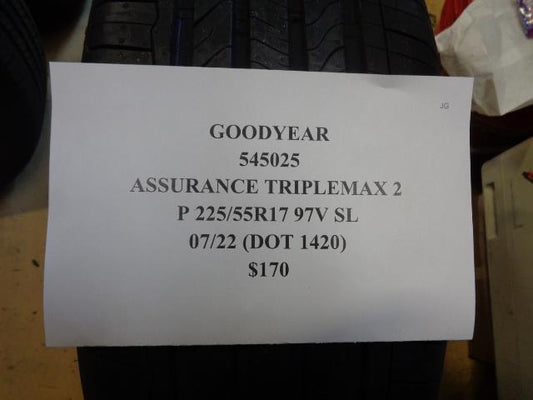 1 NEW TIRE GOODYEAR ASSURANCE TRIPLEMAX 2 225 55 17 97V SL 545025