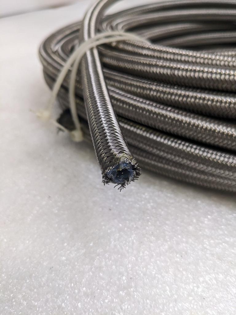 UNBRANDED BRAIDED 93.5' METALLIC HOSE 1/2" OD 3/8" ID W/ PLASTIC TUBING NEW R3