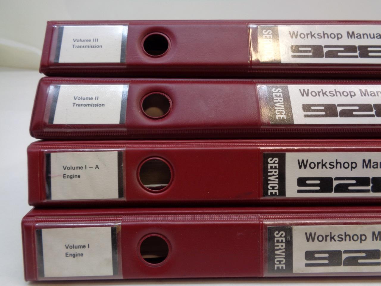 USED SET OF 8 GENUINE PORSCHE 928 WORKSHOP SERVICE MANUALS R32FLR