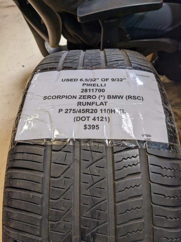 USED PIRELLI SCORPION ZERO (*) (RSC) P 275 45 20 110H XL TIRE 2811700 CQ2