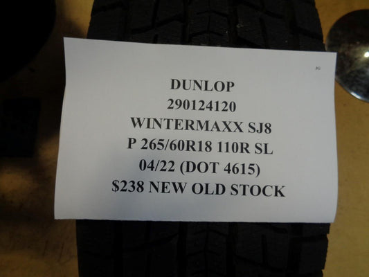 1 NOS TIRE DUNLOP WINTERMAXX SJ8 265 60 18 110R SL 290124120