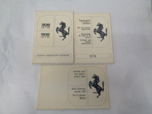 USED GENUINE Ferrari 1978 308 GTB/GTS Owners Manual Set R31 T1