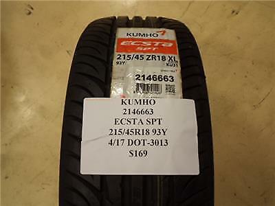 1 NOS KUMHO ECSTA SPT 215 45 18 93Y XL TIRE W LABEL 2146663 Q9