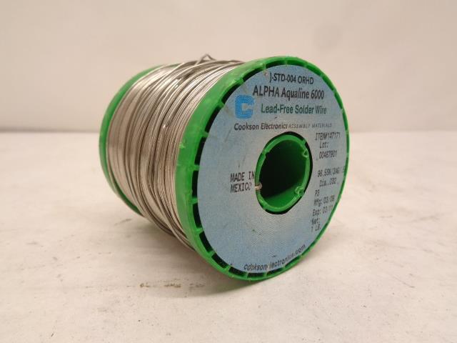 COOKSON ELECTRONICS ALPHA AQUALINE 6000 LEAD-FREE SOLDER WIRE 1lb 147171 R30T1