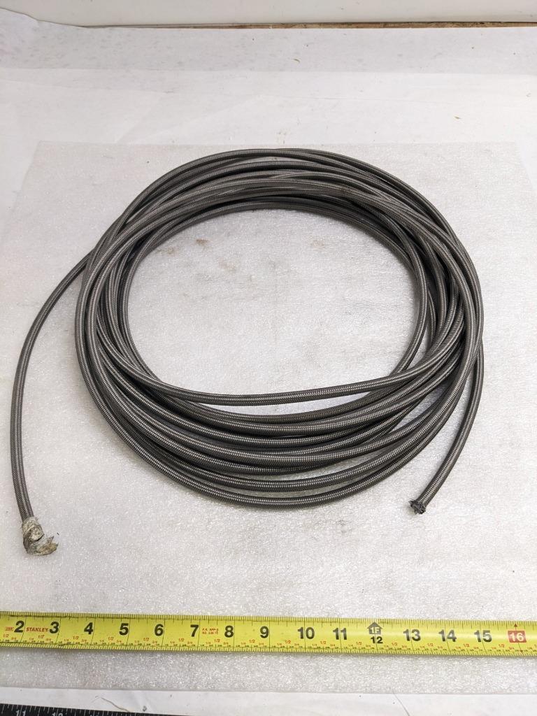 UNBRANDED BRAIDED SS 37' HOSE 3/8" OD 1/4" ID PLASTIC LINING NEW R5TA