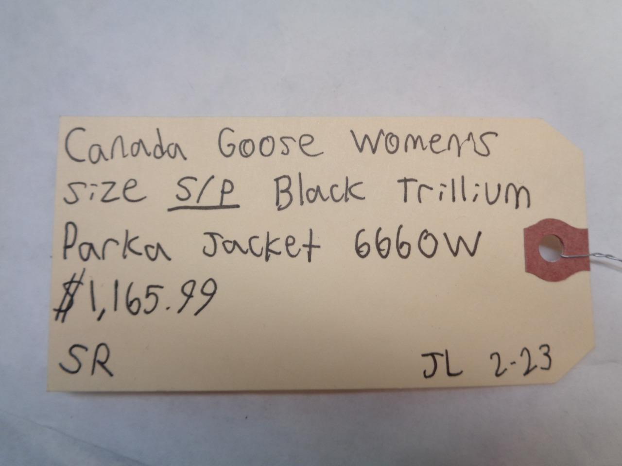 CANADA GOOSE WOMEN'S SIZE S/P BLACK TRILLIUM PARKA JACKET 6660W SR