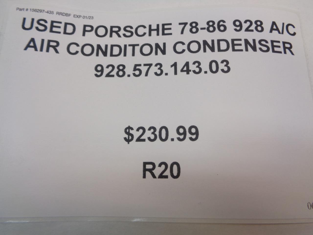 USED PORSCHE 1978-86 928 A/C AIR CONDITION CONDENSER 928.573.143.03  R24