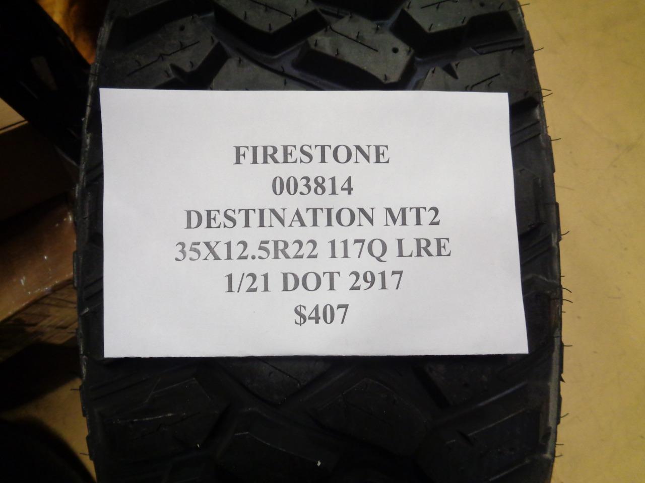 1 NOS FIRESTONE DESTINATION MT2 35 12.5 22 117Q LRE TIRE 003814 Q1