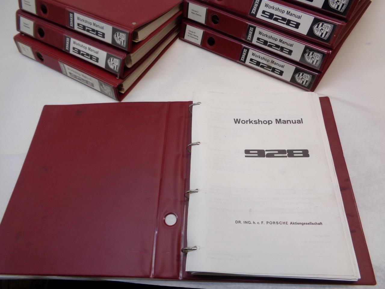 USED SET OF 8 GENUINE PORSCHE 928 WORKSHOP SERVICE MANUALS R32FLR