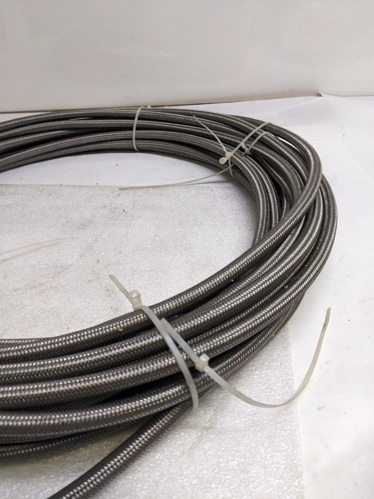 UNBRANDED BRAIDED STEEL 91.33' HOSE 9/16" OD 7/16" ID W/ PTFE LINING NEW R3T3