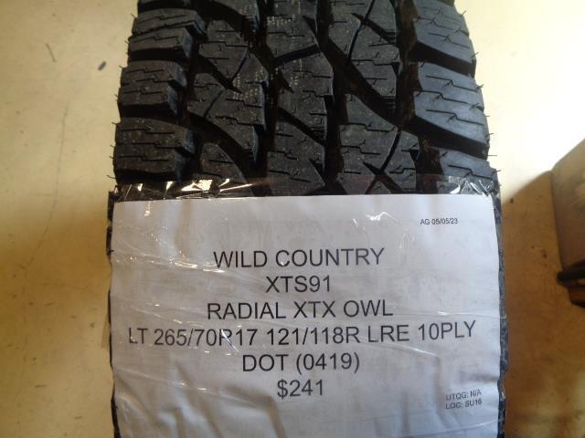 1 WILD COUNTRY RADIAL XTX OWL LT 265 70 17 121/118R LRE 10PLY TIRE XTS91 BQ2