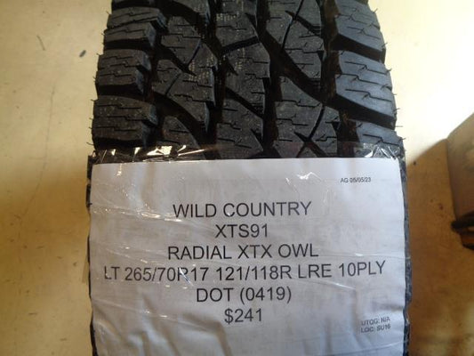 1 WILD COUNTRY RADIAL XTX OWL LT 265 70 17 121/118R LRE 10PLY TIRE XTS91 BQ2