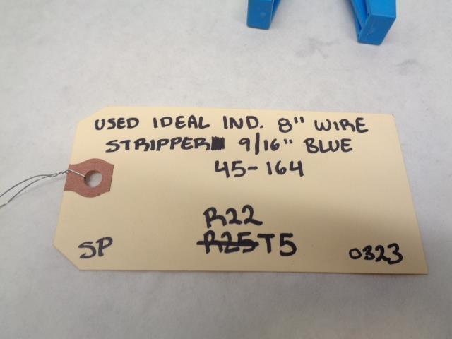 USED IDEAL INDUSTRIES 8" WIRE STRIPPER 9/16" BLUE 45-164 R22T5