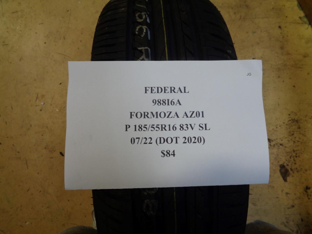 1 NEW TIRE FEDERAL FORMOZA AZ01 185 55 16 83V SL 988I6A