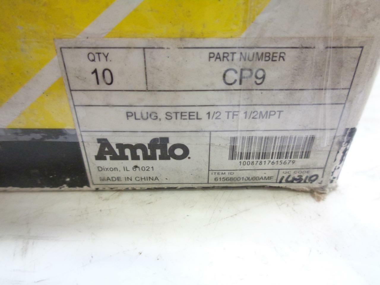 1 PACK OF 10 AMFLO CP9 PLUGS 1/2" TF 1/2" MPT R10TC