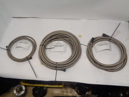10AN STAINLESS STEEL BRAIDED RUBBER HOSE 10.3FT, 10FT, 10.17FT, 29FT NEW R10