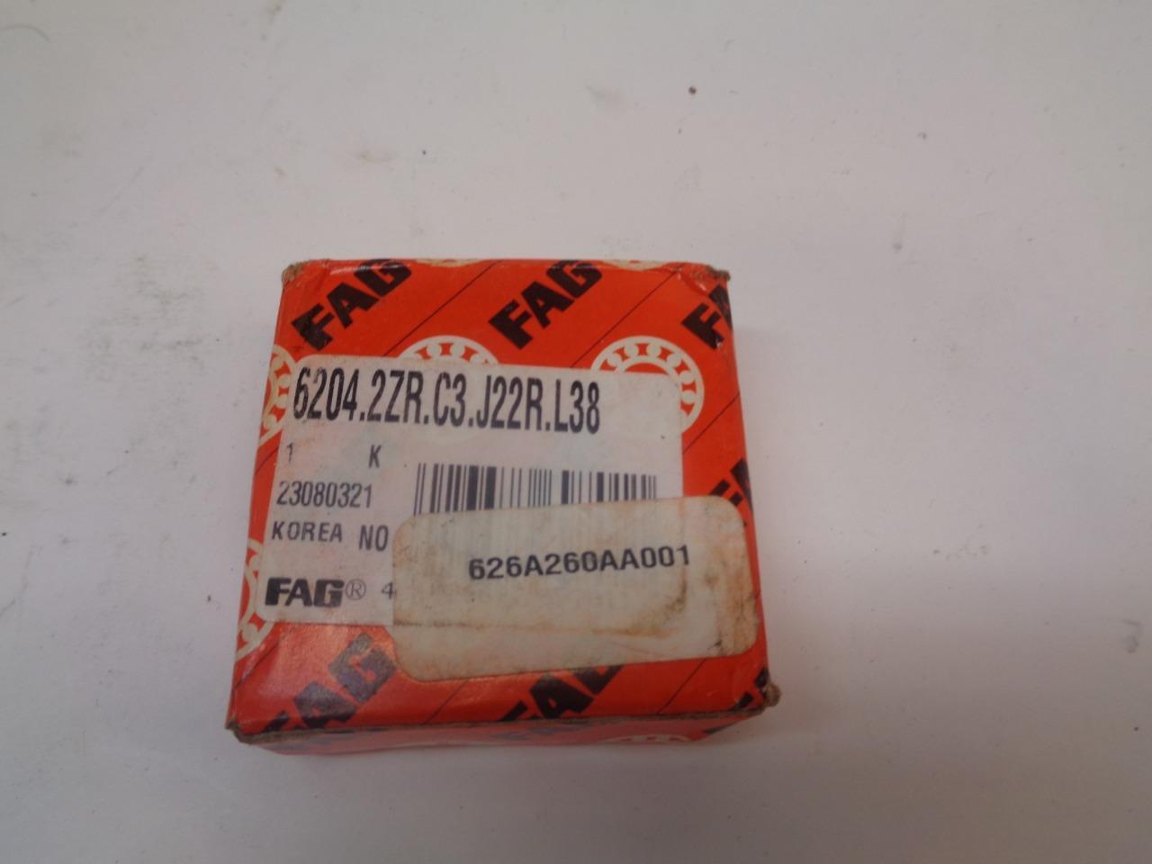 1 PACK OF 9 FAG BALL BEARINGS 6204 2ZR C3 J22R L38 R15T1