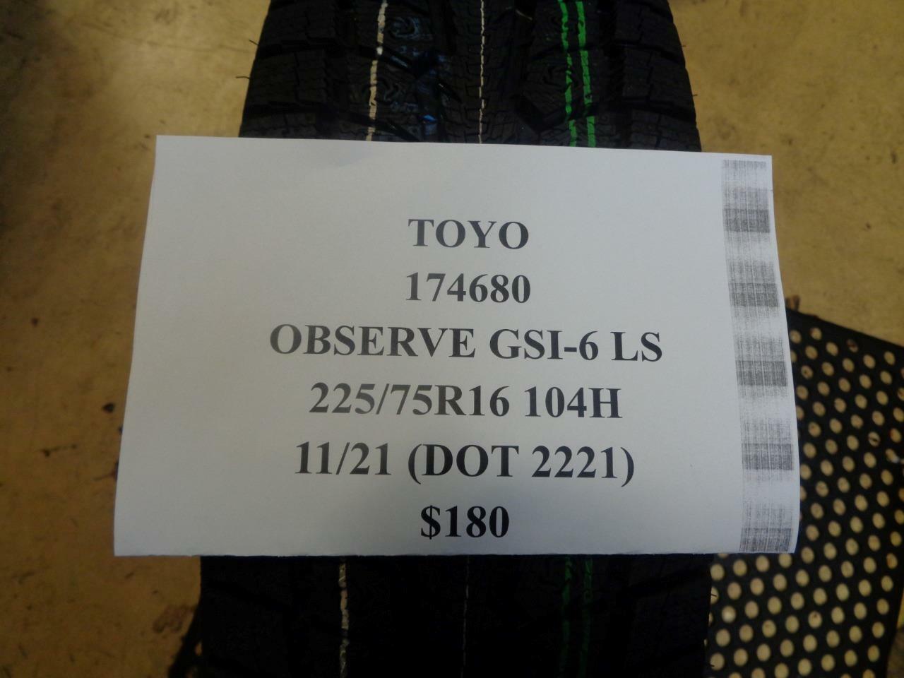 1 NEW TOYO OBSERVE GSi-6 LS P 225 75 16 104H SL TIRE 174680 BQ1
