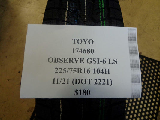 1 NEW TOYO OBSERVE GSi-6 LS P 225 75 16 104H SL TIRE 174680 BQ1