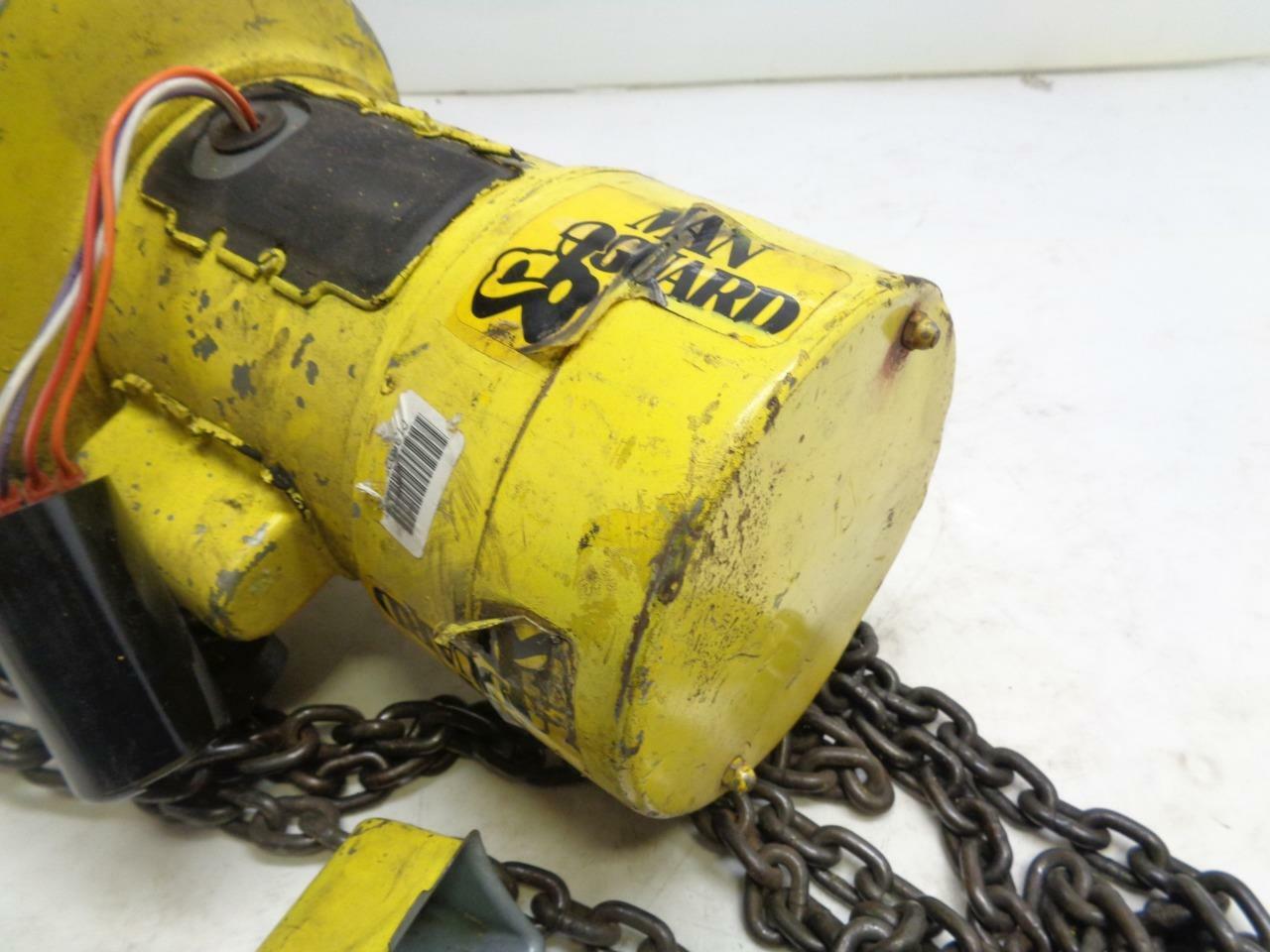 USED DAMAGED BUDGIT MAN GUARD 1/2 TON CHAIN HOIST BEH2616 115V 16FPM SPEED H1