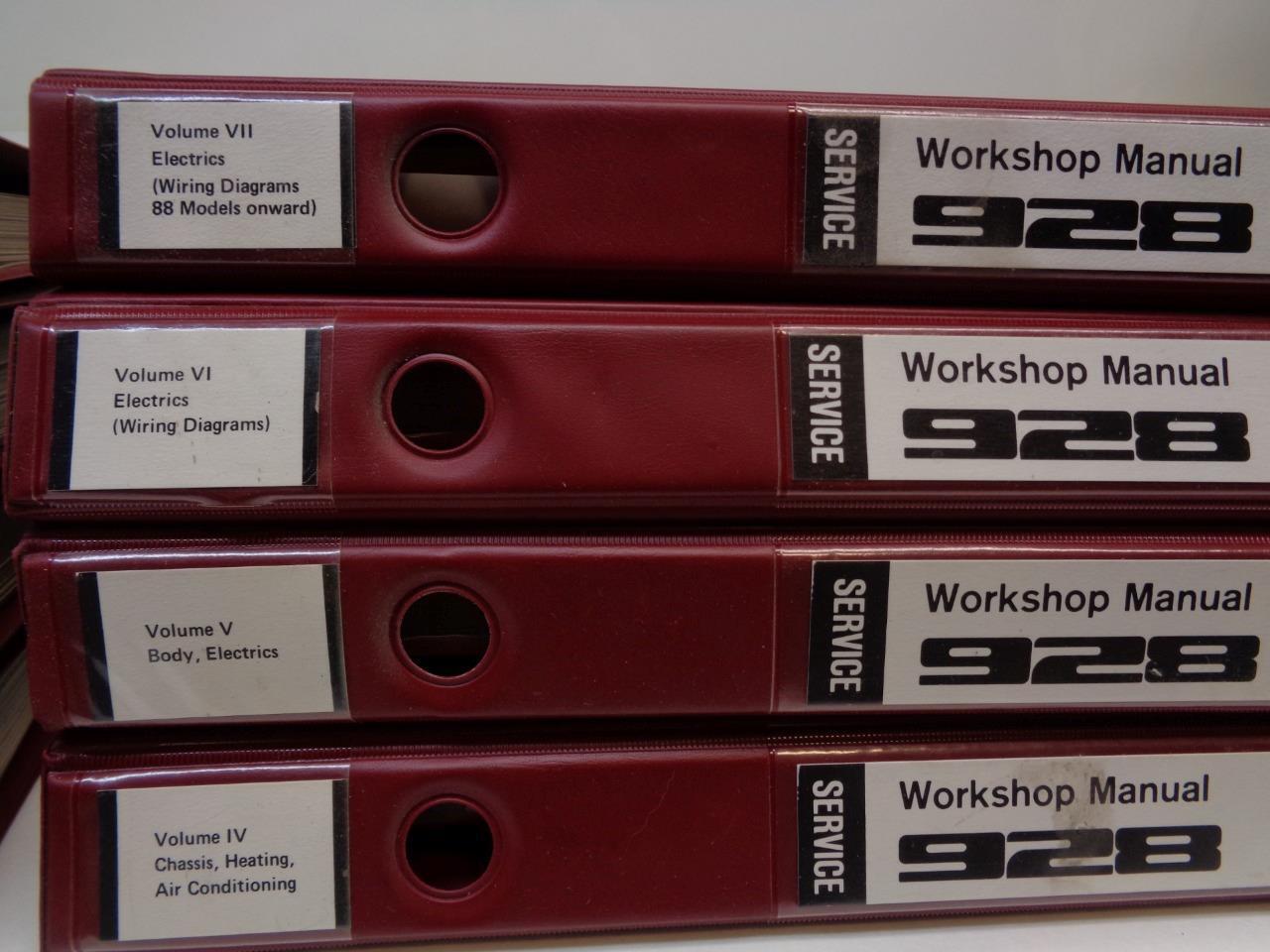 USED SET OF 8 GENUINE PORSCHE 928 WORKSHOP SERVICE MANUALS R32FLR