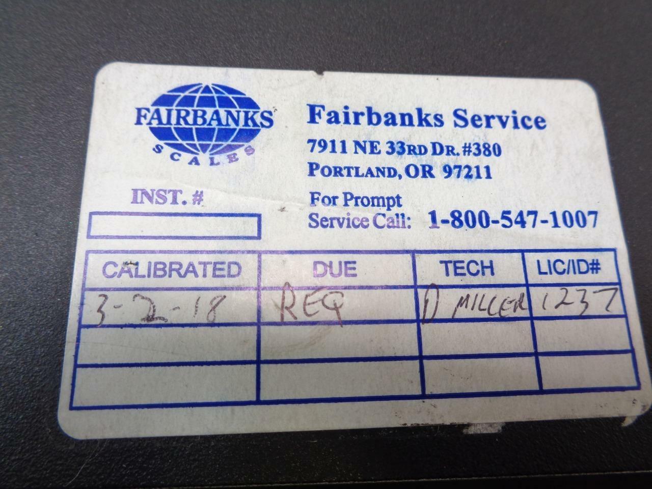 USED FAIRBANKS SCALES 2600 SERIES CAT SCALE CONTROLLER 115 VAC 50/60Hz SR