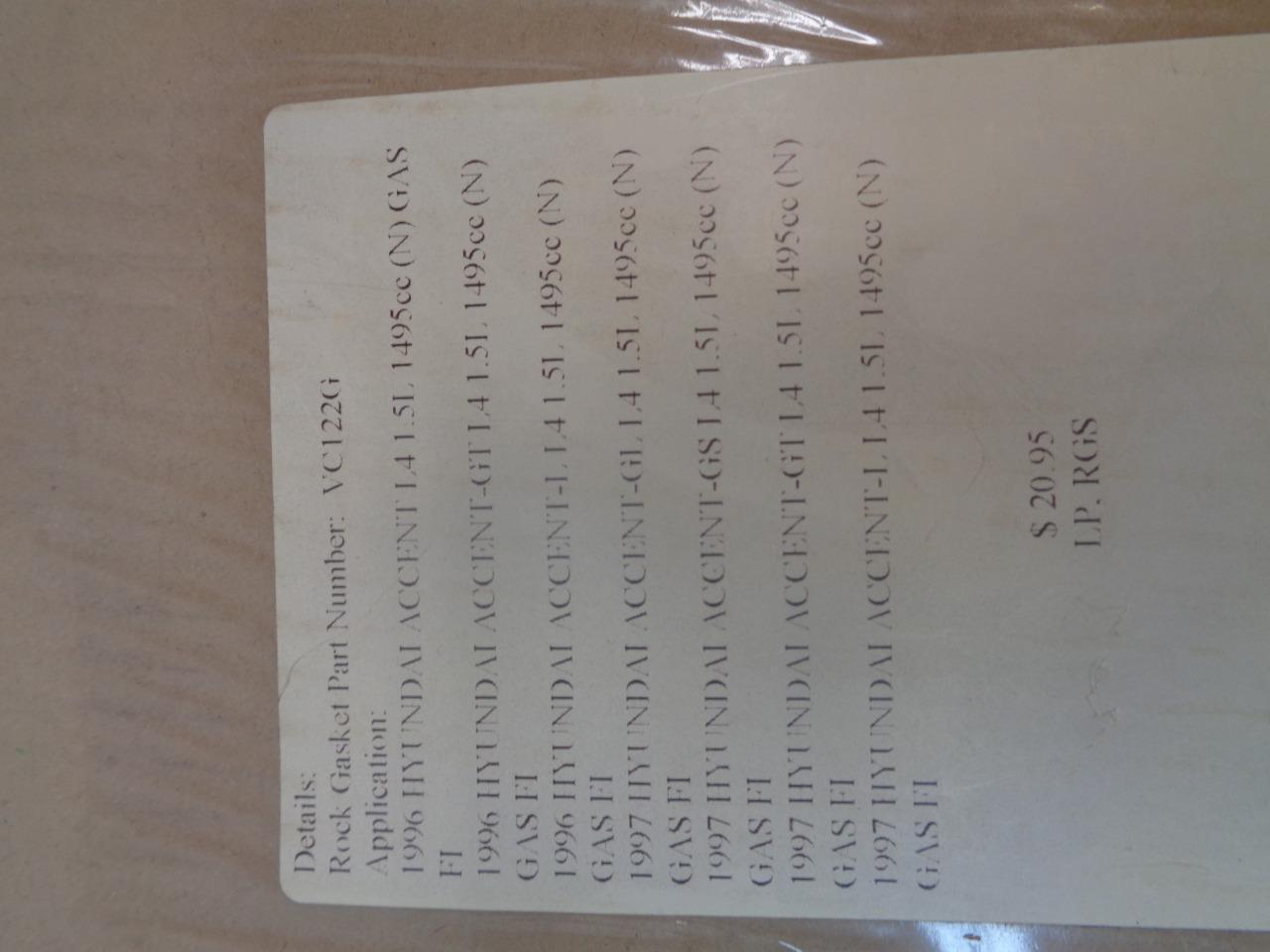 1 NEW ROCK GASKET VALVE COVER GASKET VC122G R15