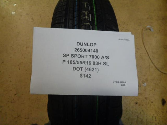 2 DUNLOP SP SPORT 7000 A/S P 185 55 16 83H SL ALL SEASON TIRES 265004140 BQ1